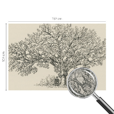 Papel mural con patrón decorativo con una ilustración de un árbol