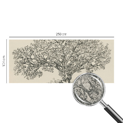 Papel mural con patrón decorativo con una ilustración de un árbol