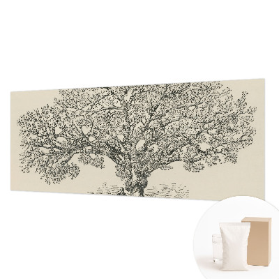 Papel mural con patrón decorativo con una ilustración de un árbol