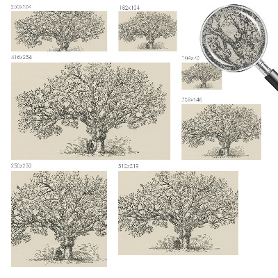 Papel mural con patrón decorativo con una ilustración de un árbol