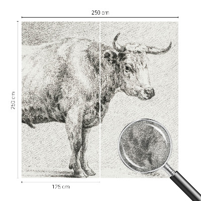 Mural de pared con estampado hermoso con diseño de lápiz de toro