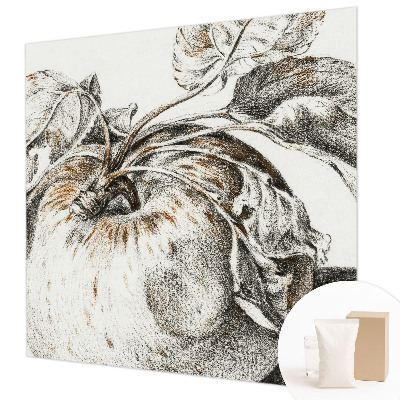 Papel mural texturado decorativo con estampado de hojas de manzano