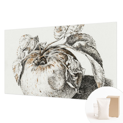 Papel mural texturado decorativo con estampado de hojas de manzano
