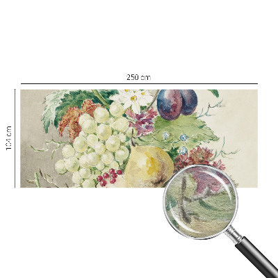 Mural decorativo con diseño de flores y frutas