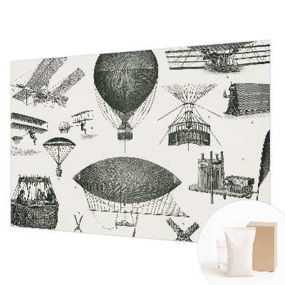 Mural de pared con estampado hermoso con el motivo «Historia de la aviación»
