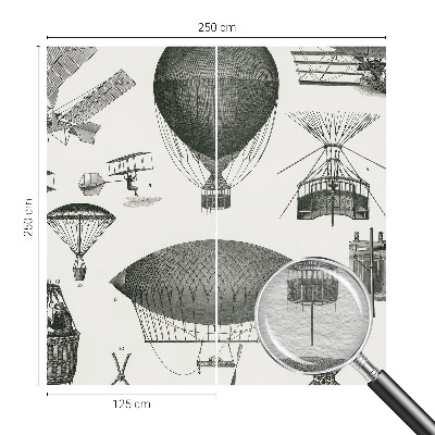 Mural de pared con estampado hermoso con el motivo «Historia de la aviación»