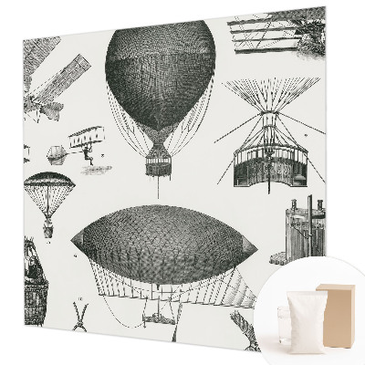 Mural de pared con estampado hermoso con el motivo «Historia de la aviación»