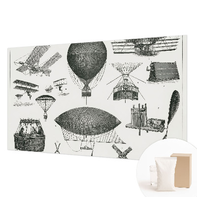 Mural de pared con estampado hermoso con el motivo «Historia de la aviación»