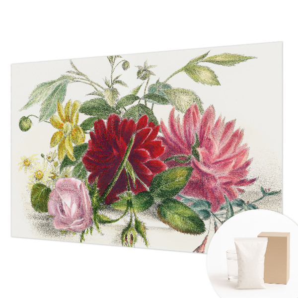 Papel mural texturado decorativo con un diseño de ramo de flores