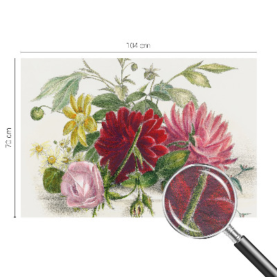 Papel mural texturado decorativo con un diseño de ramo de flores