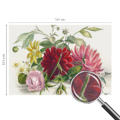 Papel mural texturado decorativo con un diseño de ramo de flores
