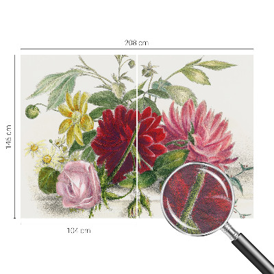 Papel mural texturado decorativo con un diseño de ramo de flores