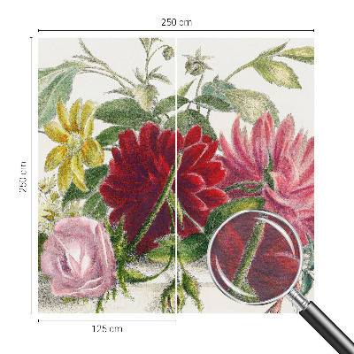Papel mural texturado decorativo con un diseño de ramo de flores