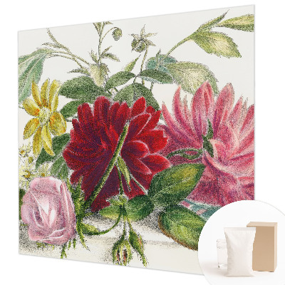 Papel mural texturado decorativo con un diseño de ramo de flores