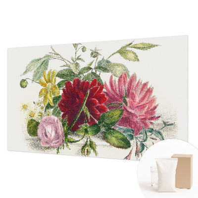 Papel mural texturado decorativo con un diseño de ramo de flores