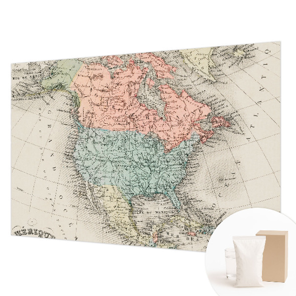 Mural decorativo con un mapa histórico