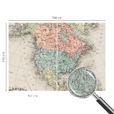Mural decorativo con un mapa histórico