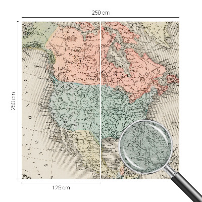 Mural decorativo con un mapa histórico