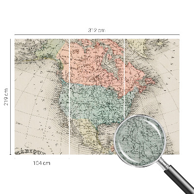 Mural decorativo con un mapa histórico