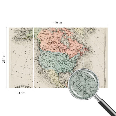 Mural decorativo con un mapa histórico