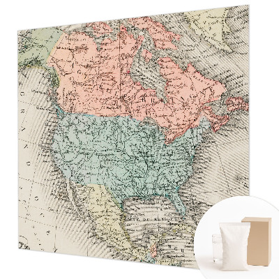 Mural decorativo con un mapa histórico
