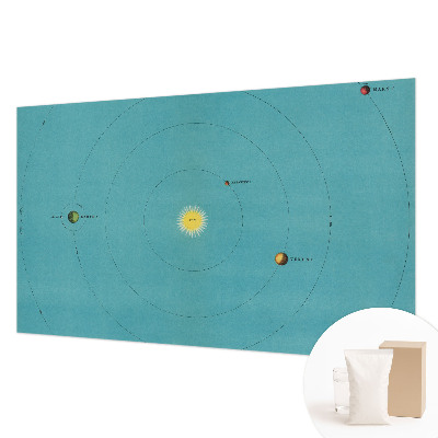 Fotomural decorativo para cabecero de cama con diseño de sistema cósmico