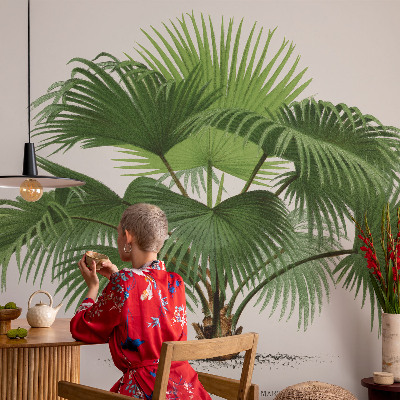 Mural de pared con estampado hermoso con motivo de palmera exótica