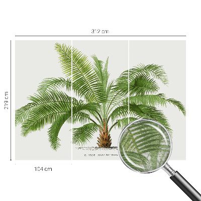 Mural decorativo con diseño de palmera brillante