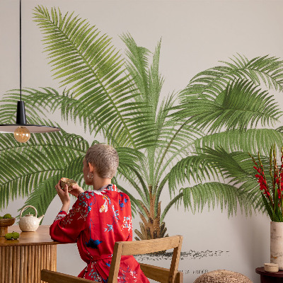 Mural decorativo con diseño de palmera brillante