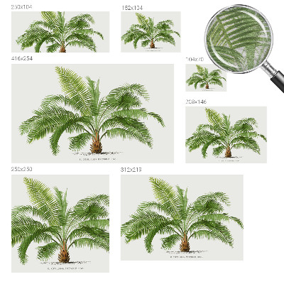 Mural decorativo con diseño de palmera brillante