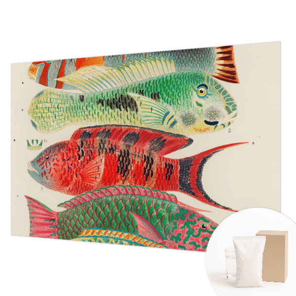 Fotomural decorativo para cabecero de cama con diseño de peces exóticos