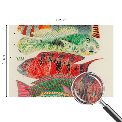 Fotomural decorativo para cabecero de cama con diseño de peces exóticos