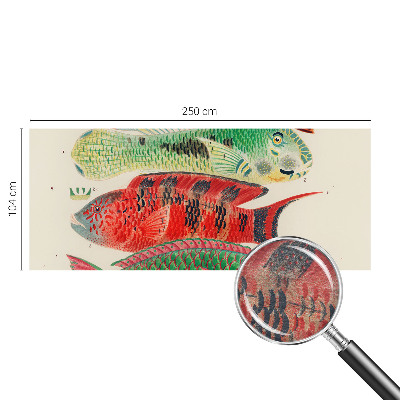 Fotomural decorativo para cabecero de cama con diseño de peces exóticos