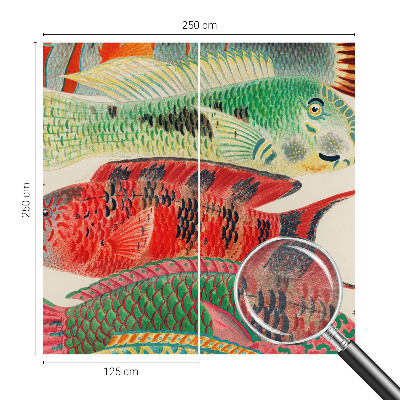 Fotomural decorativo para cabecero de cama con diseño de peces exóticos