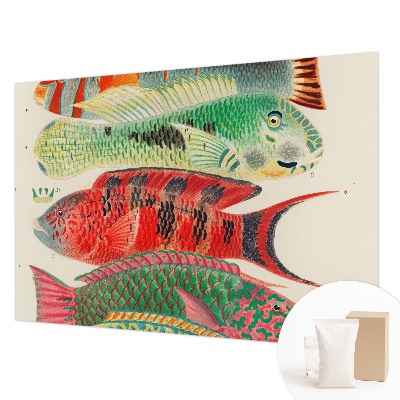 Fotomural decorativo para cabecero de cama con diseño de peces exóticos