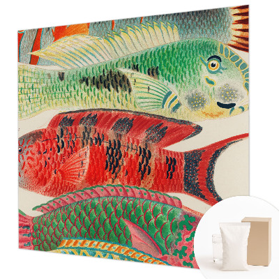 Fotomural decorativo para cabecero de cama con diseño de peces exóticos