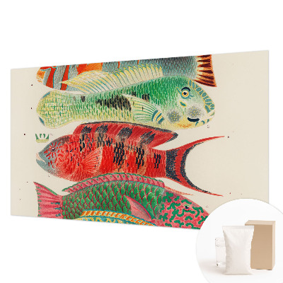 Fotomural decorativo para cabecero de cama con diseño de peces exóticos