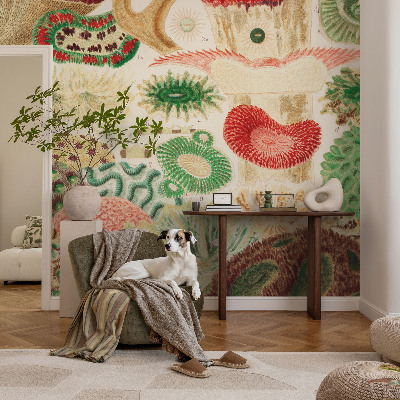 Papel mural con patrón decorativo con formas orgánicas
