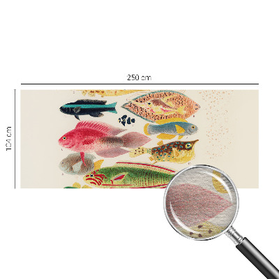 Mural de pared con estampado hermoso con peces coloridos