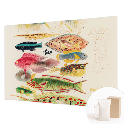 Mural de pared con estampado hermoso con peces coloridos