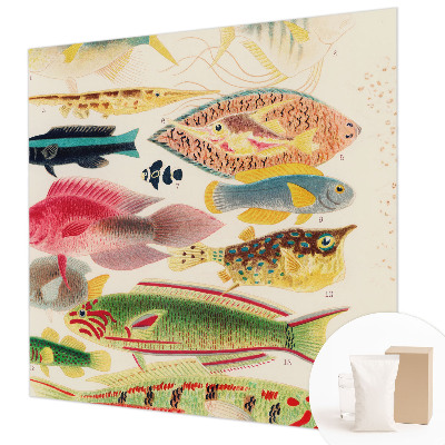Mural de pared con estampado hermoso con peces coloridos