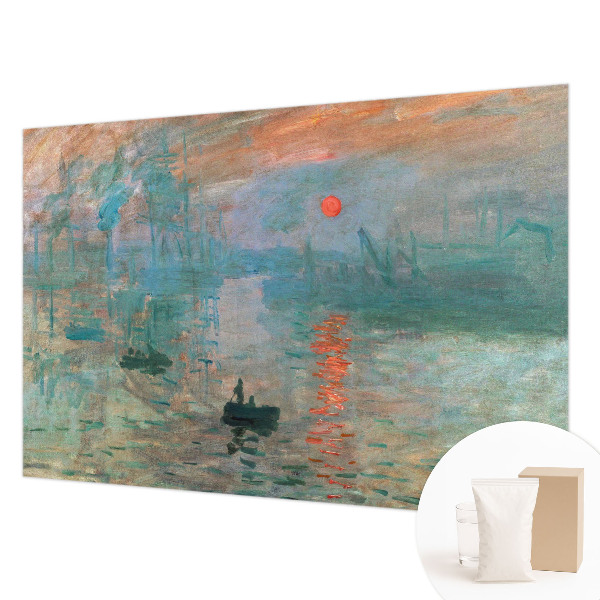 Papel mural texturado decorativo con un motivo de paisaje portuario