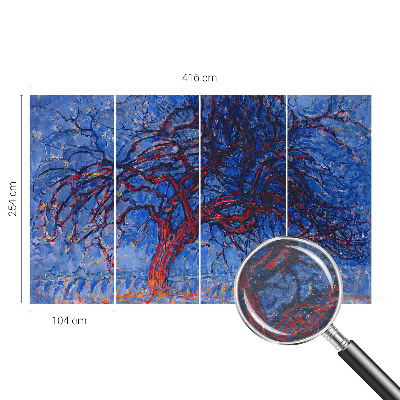 Papel mural texturado decorativo con diseño de árbol