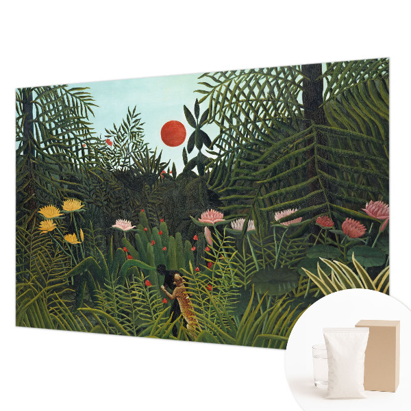 Papel mural con patrón decorativo con un paisaje exótico