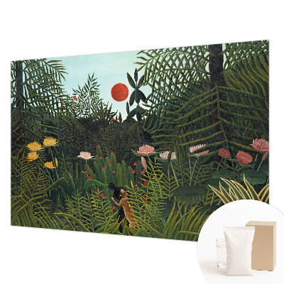 Papel mural con patrón decorativo con un paisaje exótico