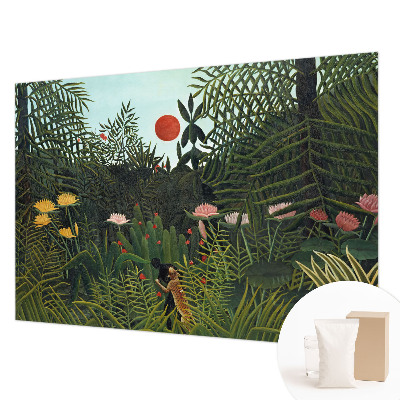 Papel mural con patrón decorativo con un paisaje exótico