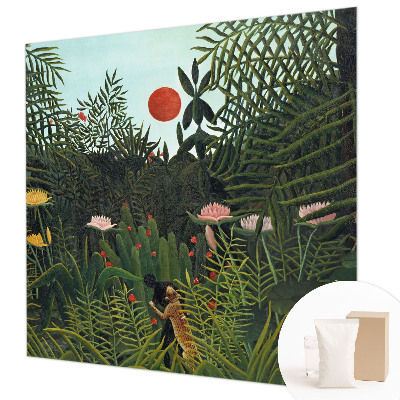 Papel mural con patrón decorativo con un paisaje exótico