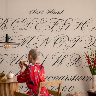 Mural de pared con estampado hermoso con escritura caligráfica