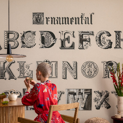 Fotomural decorativo para cabecero de cama con letras decorativas