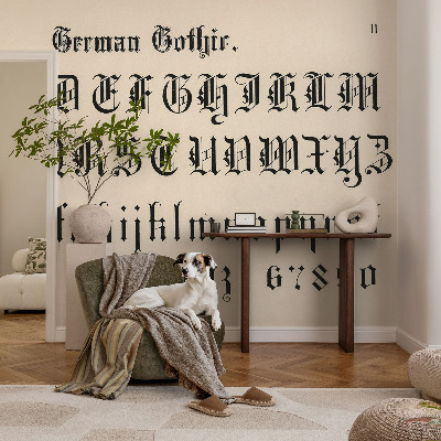 Papel mural con patrón decorativo con motivo de letras góticas